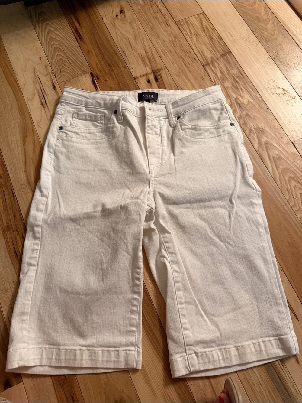 NYDJ White Denim Bermuda Shorts for Women - Classic Five-Pocket Style